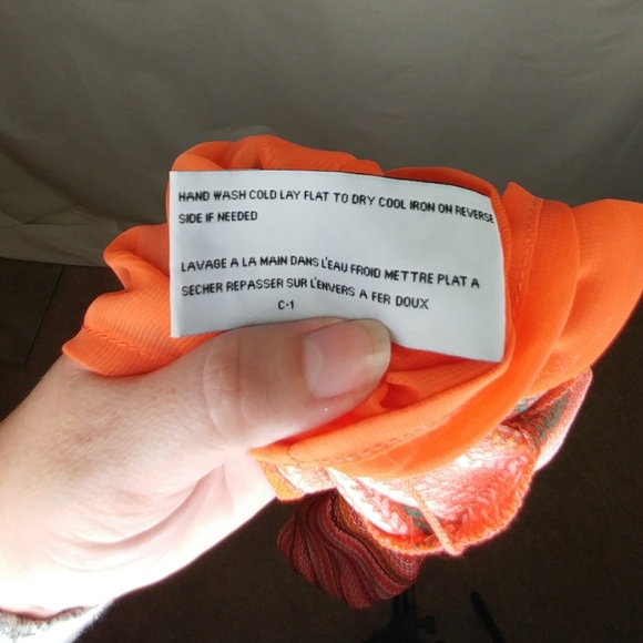 Tulle Orange V Neck Sleeveless Sundress Size M - Picture 6 of 6